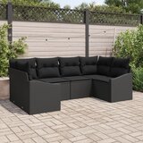 vidaXL set od 6 komada vrtnih sofa s jastucima crna poli ratan Cijene