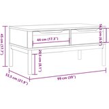 vidaXL Stolić za kavu FLORO voštano smeđi 99x55 5x45 cm od borovine | shoptok.hr