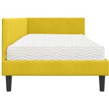  Kutni krevetni okvir s madracem 2 kom. Žuta 90 x 200 cm Baršun | Shoptok.si