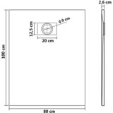  Kada za tuš SMC crna 100 x 80 cm | shoptok.hr