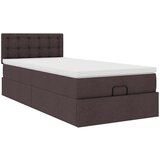 vidaXL Otomanski posteljni okvir z vzmetnico rjav 80x200 cm blago, (21611640) | Shoptok.si