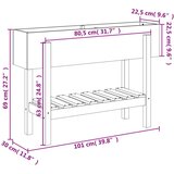  Povišena vrtna gredica 101 x 30 x 69 cm od masivne borovine | shoptok.hr