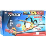 Magic Toys Power Track 37-delni set dirkalne steze z zanko in 2 avtomobilčkoma 1/64 na poteg nazaj | Shoptok.si