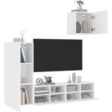  4-dijelni zidni TV elementi bijeli od konstruiranog drva | shoptok.hr