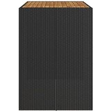  Vrtni stol s pločom od bagrema crni 145 x 80 x 110 cm poliratan | shoptok.hr