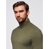 Ombre Men's plain turtleneck longsleeve - dark olive green | ePonuda.com