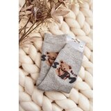 Aura.via Warm Cotton Socks With Bear Grey | Shoptok.si