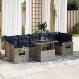  8-dijelni set vrtnih sofa od poliratana s jastucima sivi bagrem | shoptok.hr