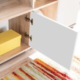  Zidni TV element s LED svjetlima boja hrasta sonome i bijela | Eponuda.com