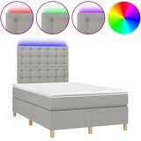  s oprugama i madracem LED svjetlosivi 120x190 cm tkanina | shoptok.hr