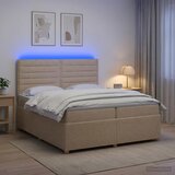  LED okvir za krevet s madracem Krem 200 x 200 cm Tkanina | shoptok.hr