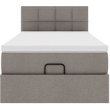  Otomanski krevet s madracem smeđesivi 100x200 cm tkanine | shoptok.hr
