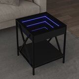 vidaXL Klubska mizica z neskončnimi LED črna 40x40x49 cm Cene
