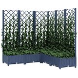  Vrtna sadilica s rešetkom plava siva 120 x 120 x 121,5 cm PP | Shoptok.si