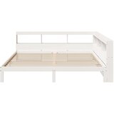  Krevet s regalom z knjige bez madraca bijeli 200x200cm borovina | shoptok.hr