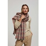 Marisse Pink Checkered Scarf With Metallic Thread Cene