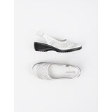 GOODIN White wedge sandals with an open heel | Shoptok.si