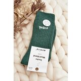 Kesi Women's warm socks with green lettering Cene