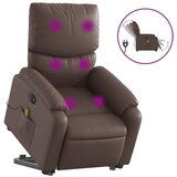 Maison Chic Električni masažni stol - Relax naslanjač s funkcijo vstajanja rjavo umetno usnje, (22062125) | Shoptok.si
