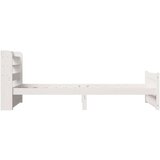  Okvir kreveta s uzglavljem bijeli 75x190 cm od borovine | shoptok.hr
