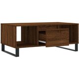 vidaXL Klubska mizica rjav hrast 90x50x36,5 cm inženirski les | Shoptok.si