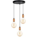  Luster na sajli MIROS 3xE27/60W/230V okrugao crna/bakrena | Eponuda.com