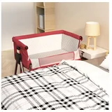  Otroška posteljica z vzmetnico rdeča lanena tkanina