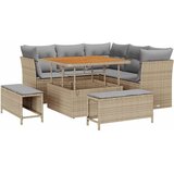  Sjedeća garnitura za vrt 8 kom. 5-Broj sjedala Bež 100 x 100 x 71 cm | Shoptok.si
