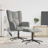  Stolica za opuštanje s osloncem za noge svjetlosiva baršunasta | shoptok.hr