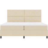  Krevet s opruga kutije s uzglavljem Krema 200 x 200 cm tkanina | shoptok.hr