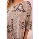 Kesi Włoski Women's cotton blouse with rolled sleeves and paisley pattern fango | Shoptok.si