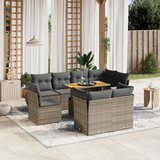 vidaXL 9-dijelni set vrtnih sofa od poliratana s jastucima sivi | shoptok.hr