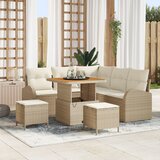 vidaXL 8-dijelni vrtni sofa set s jastučićima bež poli ratan akacija Cijene