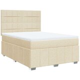  Krevet s oprugama i madracem krem 140 x 190 cm od tkanine | shoptok.hr