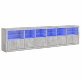 Maison Chic Komoda - Predalnik z LED lučkami betonsko siva 283x37x67 cm, (21718820) Cene