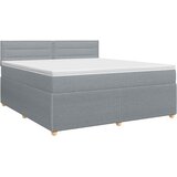 Boxspring krevet s madracem Svjetlosiva 180 x 200 cm Tkanina Slike
