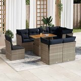vidaXL 9-dijelni set vrtnih sofa od poliratana s jastucima sivi | shoptok.hr