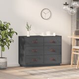  Komoda siva 100 x 40 x 75 cm od masivne borovine | Eponuda.com