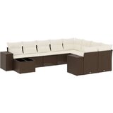 vidaXL 10-dijelni set vrtnih sofa od poliratana s jastucima smeđi | shoptok.hr