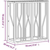  Konzolni stol srebrni 70 x 30 x 70 cm nehrđajući čelik i staklo | shoptok.hr
