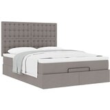 vidaXL Otomanski posteljni okvir z vzmetnico taupe 140x200 cm blago | Shoptok.si
