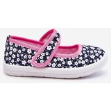 Boto Children's Velcro Ballerinas In Print Navy Blue And Pink Selah | Shoptok.si