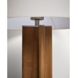 Kave Home Bela/rjava namizna svetilka iz masivnega kavčukovca s tekstilnim senčilom (višina 48 cm) Niani – | Shoptok.si