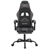  Igraća stolica od umjetne kože s osloncem za noge Crna i siva | shoptok.hr
