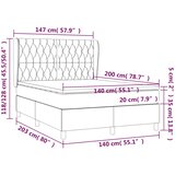  Krevet s oprugama i madracem smeđesivi 140x200 cm tkanina | shoptok.hr