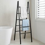  Ljestve za deke s obje strane Crna 50 x 50 x 159 cm Bambus Slike