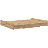  Krevet s ladicama s uzglavljem Umjetnički hrast 140 x 190 cm | shoptok.hr