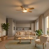 Brilagi LED prigušiva plafonski ventilator LED/34W/230V 132 cm bela/smeđa + daljinski upravljač | Eponuda.com