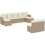 vidaXL 9-dijelni set vrtnih sofa s jastucima bež od poliratana | shoptok.hr
