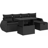 vidaXL 6-dijelni set vrtnih sofa s jastucima crni od poliratana | shoptok.hr